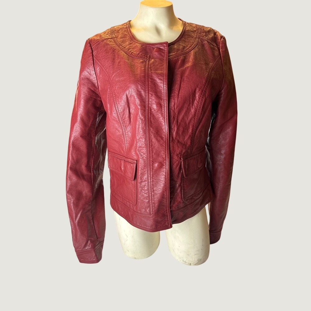 Plus XL Oxblood vegan leather jacket Boho Plus Dark Romantic goth